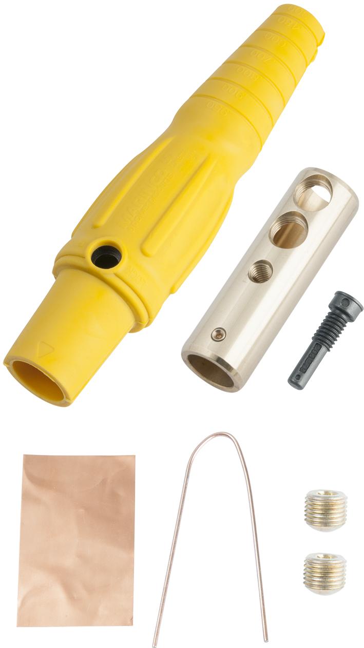 Marinco-CLS40FB-H Potenza del connettore CLS Series Inline Single Pin Connector (400A / 600V) 2/0 - 4/0 AWG Female - Yellow (H)