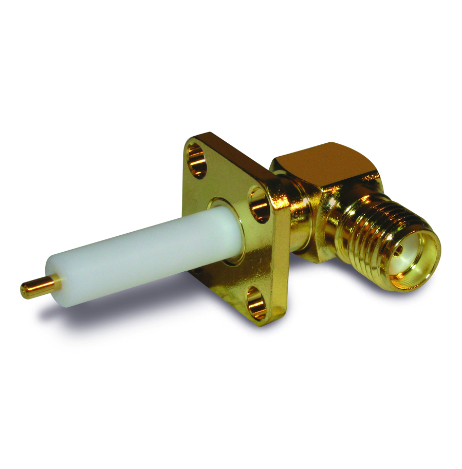 Amphenol RF-132318 射频连接器 Conn SMA 0Hz to 12.4GHz 50Ohm Solder RA Flange Mount RCP Gold