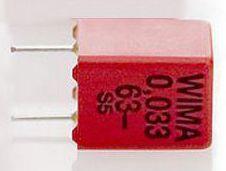 WIMA-FKS2D021501C00JSSD Capacitor Film Cap Film 0.015uF 100V PET 5%( 7.2 X 3.5 X 8.5mm) Radial Plastic Rectangular Can 5mm 105°C Bulk
