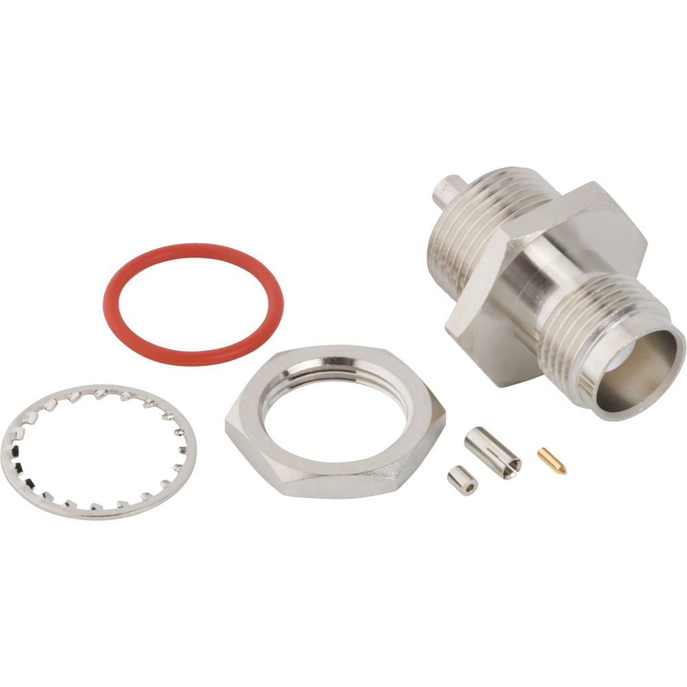 Amphenol-031-6962 Connector RF RF Connector TNC Straight Crimp Jack 1.32 mm Micro-cable Bulkhead Front Mount 50 Ohm