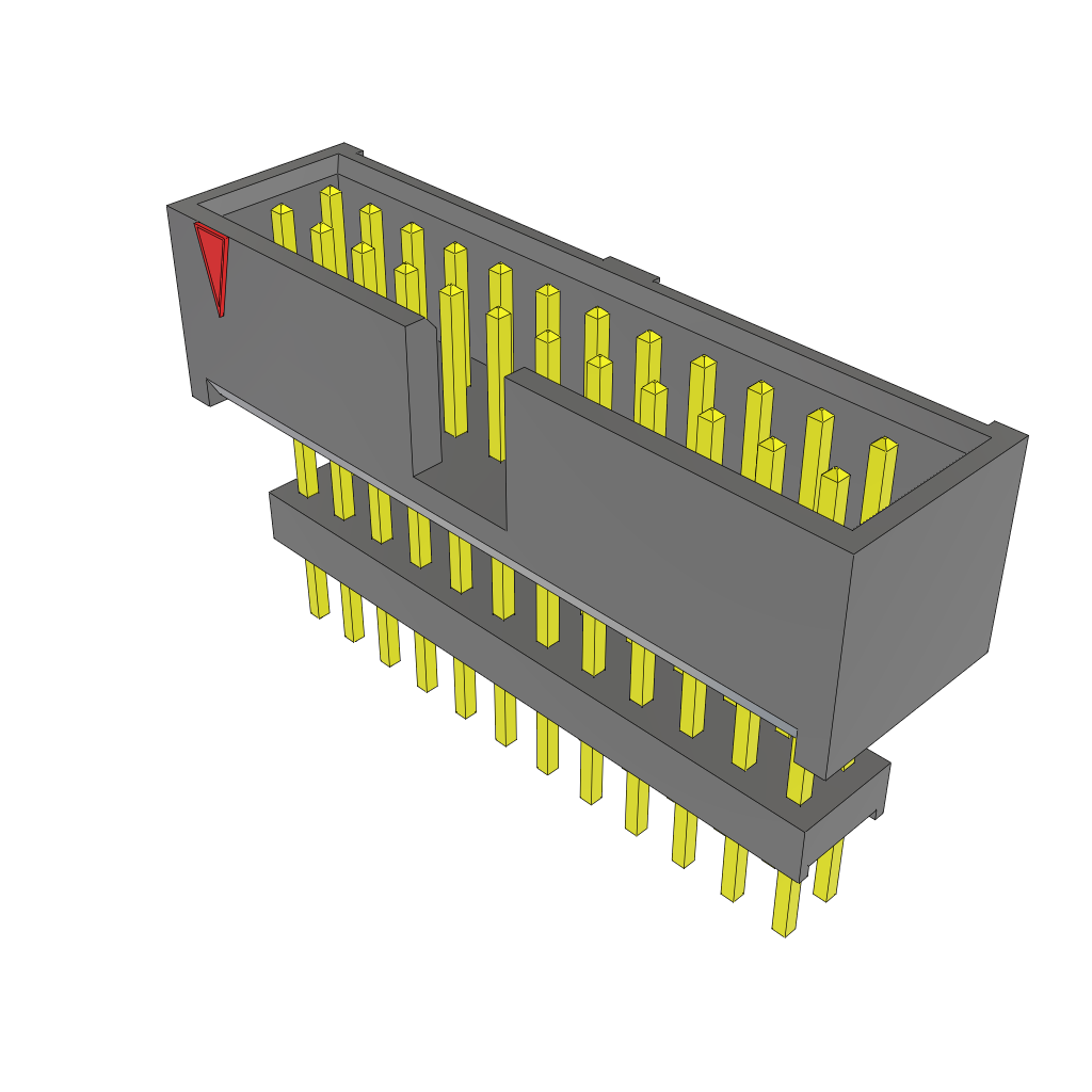 Samtec-ZSS-112-03-S-D-650 Steckverbinderleisten und Leiterplattenbuchsen Conn Elevated Shrouded Header HDR 24 POS 2.54mm Solder ST Top Entry Thru-Hole Layer