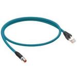 Cable Assembly Cat 5e 20m 24AWG RJ-45 to M12 Circular 8 to 8 POS M-M
