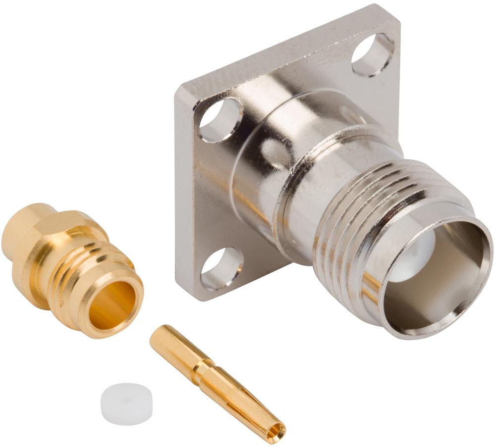 Amphenol RF-031-6180 Raccordement FR Conn TNC 0Hz to 11GHz 50Ohm Solder ST Flange Mount RCP Gold