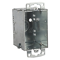Thomas & Betts-CW 1/2 WOBC Kabelzubehör Gang able Switch Box, 14 Cubic Inches, 3 Inches Long x 2 Inches Wide x 2-3/4 Inches Deep, 1/2 Inch Knockouts, Pre-Galvanized Steel, Ears Flush for Old Work, without Bar Code, For use with Conduit