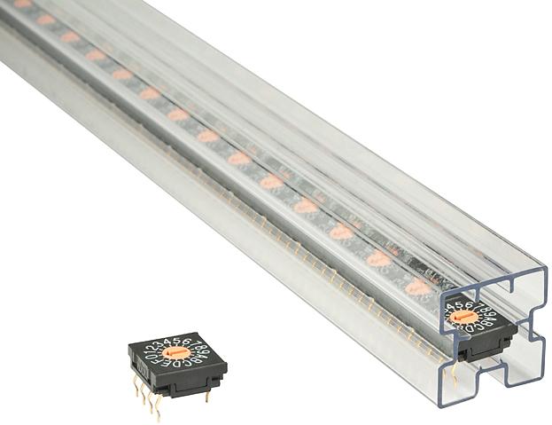 NKK Switches-FR01FR16P-W-S Switch DIP Switch DIP N.O./N.C. SP16T 16 Flush Screwdriver 0.1A 5VDC PC Pins 625Cycles Thru-Hole Tube