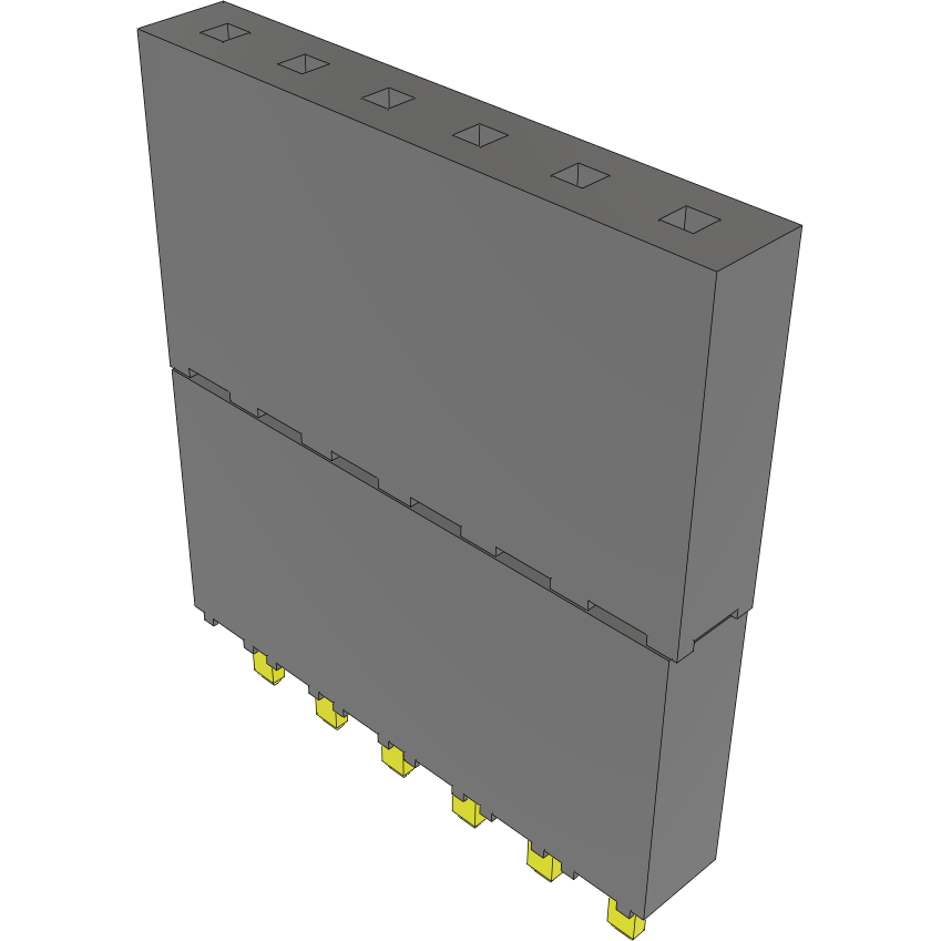 Samtec-ESW-106-58-G-S Connector Headers and PCB Receptacles Conn Elevated Socket SKT 6 POS 2.54mm Solder ST Top Entry Thru-Hole Bulk