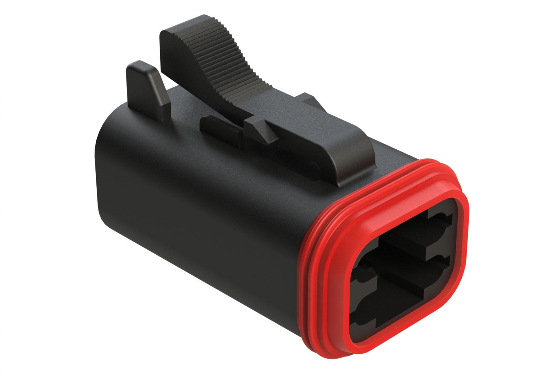 Amphenol-AT06-4S-BLK Einzeladersteckverbinder, Gehäuse Conn Housing PL 4 POS Crimp ST Cable Mount Black