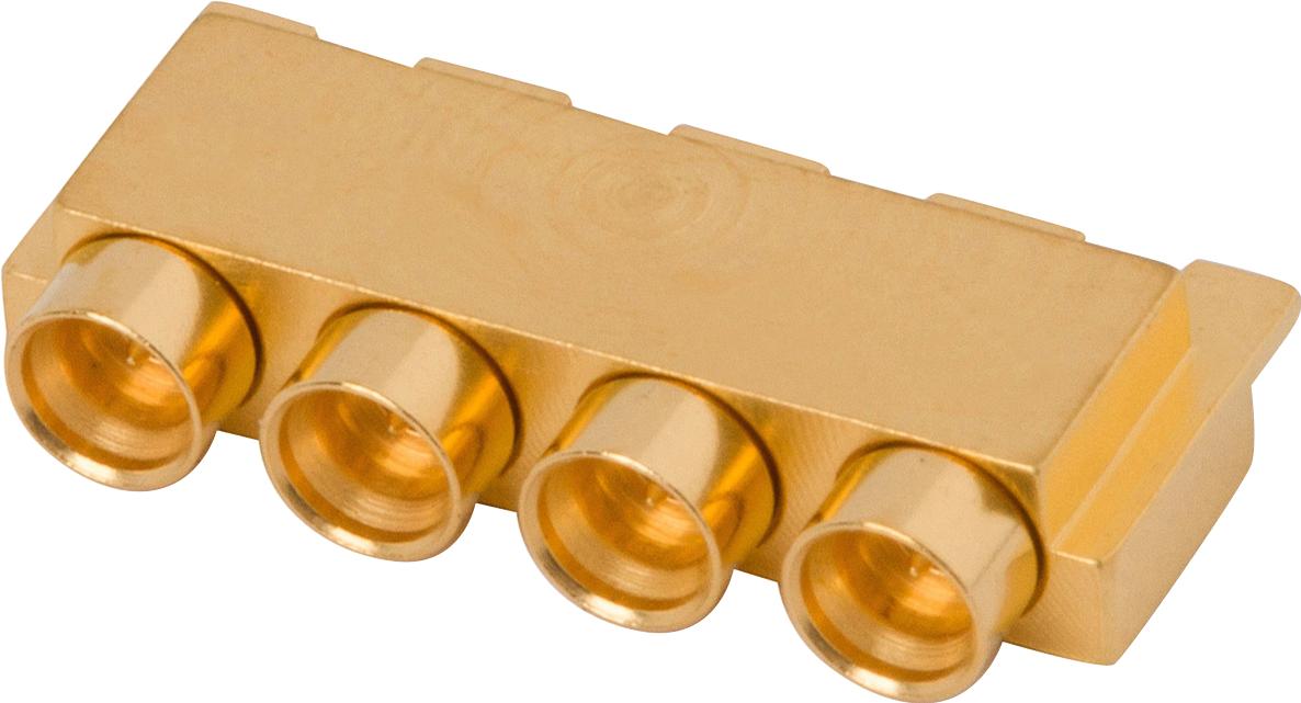 Amphenol SV Microwave-3811-60051 Conector RF Conn SMPS 0Hz to 65GHz 50Ohm Solder ST Edge Mount M Gold Over Nickel Tray