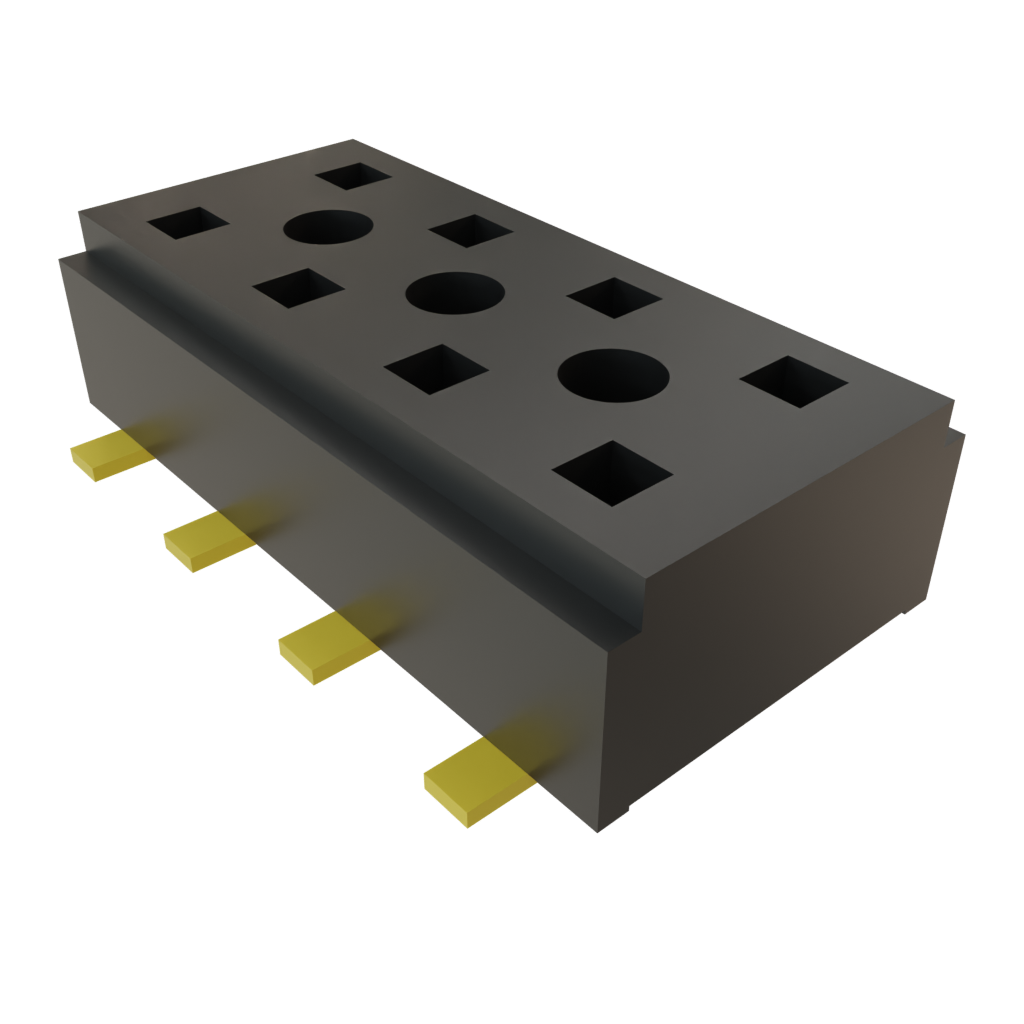Samtec-CLT-104-02-G-D Steckverbinderleisten und Leiterplattenbuchsen Conn Socket Strip SKT 8 POS 2mm Solder ST Top Entry SMD TIGER CLAW™ Tube