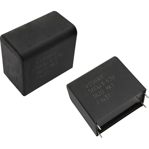 Vishay-MKT1820422405 Capacitor Film Cap Film 0.22uF 400V PET 10%( 18 X 6.5 X 12.5mm) Radial Plastic Rectangular Can 15mm 125°C Automotive AEC-Q200 Bulk