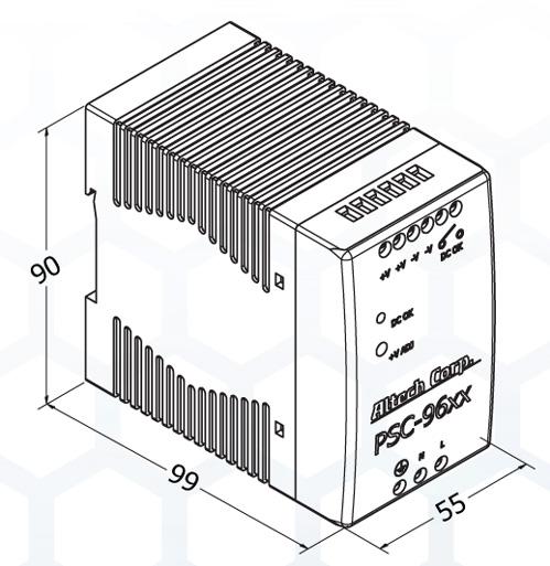 Altech Corporation-PSC-9624 Alimentazione da CA a CC AC/DC Power Supply Single-OUT 24V 4A 96W 9-Pin