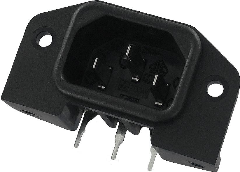 Qualtek Electronics-703W-00/54 Steckverbinder Conn IEC 60320 C14 Inlet RCP 3 POS 9mm Solder RA Thru-Hole 3 Terminal 1 Port Bulk