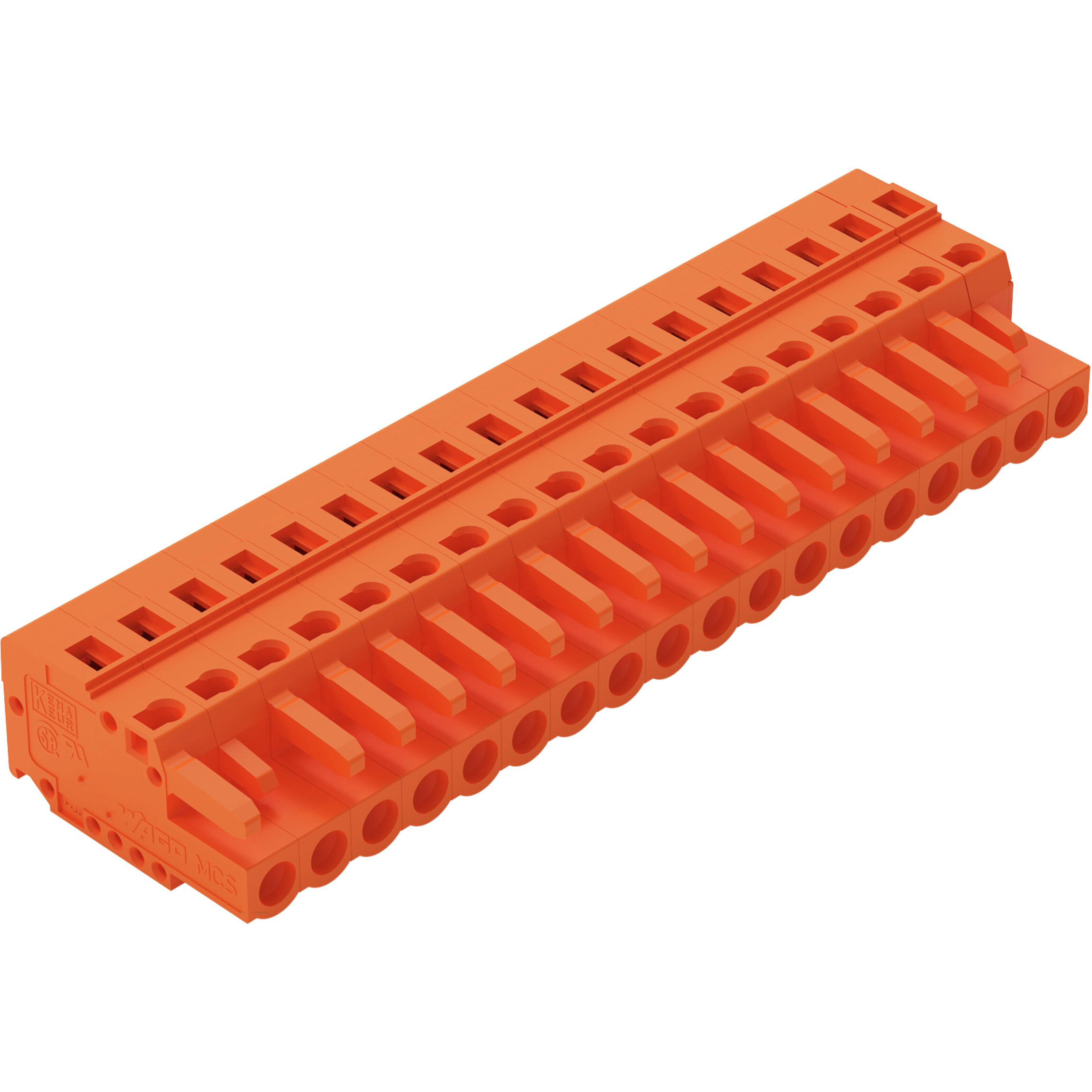 WAGO-231-318/102-000 连接器接线板 1-Conductor Female Plug, with integrated end plate, 2.5 mm2, Pin spacing 5.08 mm, 18-pole