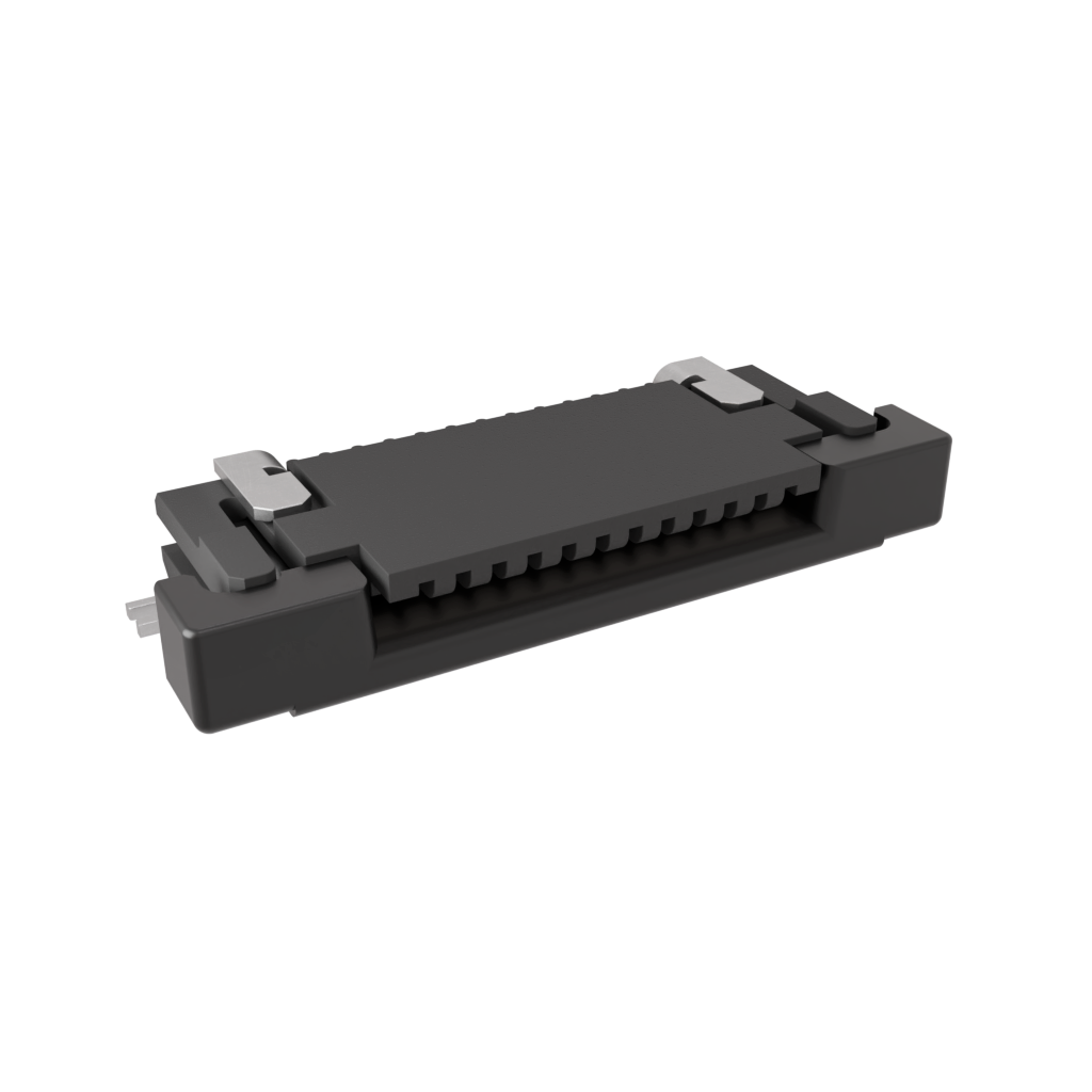 Amphenol Communications Solutions-SFV12R-2STE1HLF FFC-FPC 连接器 0.50mm Flex Connector, SFV-R Series, 12 Position, Top Side Contact, Side Entry Surface Mount ZIF Connector, Halogen Free, Lead Free