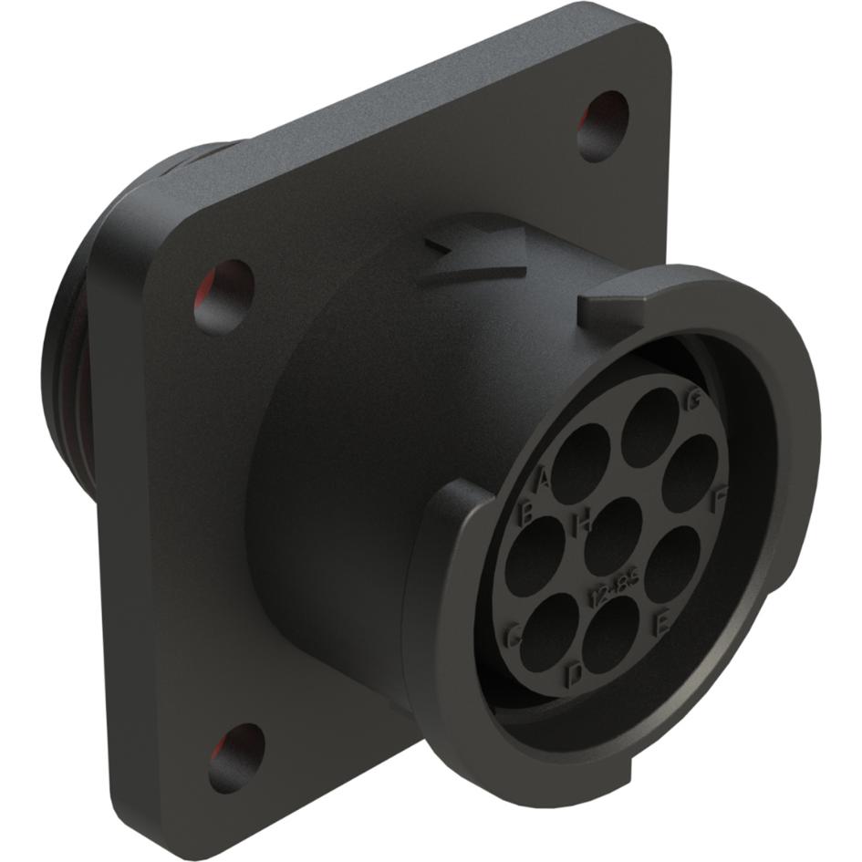 Amphenol-FLS012N8S03-PM Conector circular Conn Circular SKT 8 POS Crimp ST Flange Mount 8 Terminal 1 Port Bag