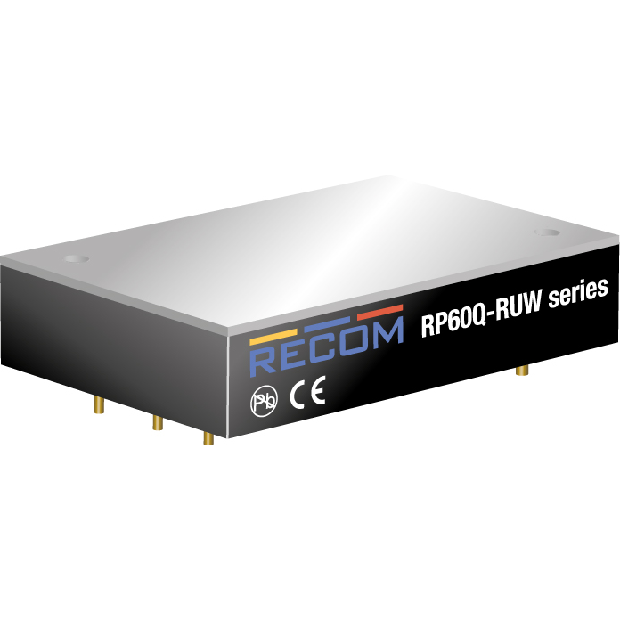 RECOM Power-RP60Q-11048SRUW/P Convertidor de CC a CC y módulo del regulador de conmutación Module DC-DC 110VIN 1-OUT 48V 1.25A 60W 8-Pin Quarter-Brick Tray