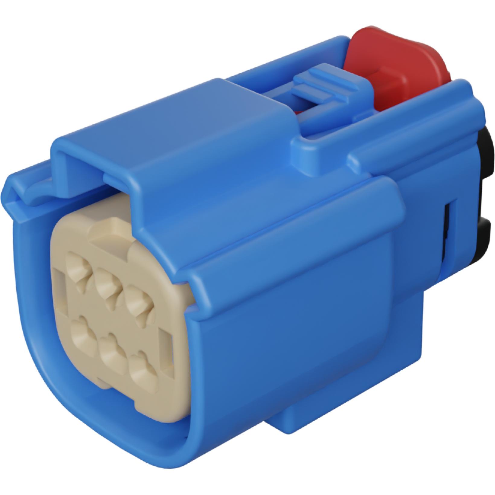 Molex-3003613031 分立接线罩连接器 Conn Housing RCP 6Power POS 3.5mm Crimp ST Cable Mount Light Blue Bag