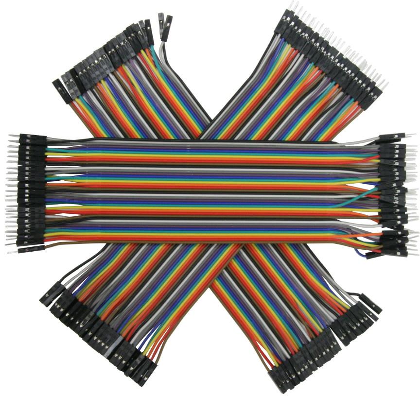 BusBoard Prototype Systems-KIT-ZW-20X3 Kit componenti Zipable multi-color jumper wires provide fast and convenient connections to BreadBoards and headers