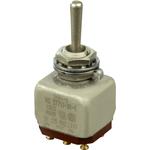 Switch Toggle (ON) OFF ON DPDT Round Lever Solder 5A 125VAC 30VDC Panel Mount with Threads