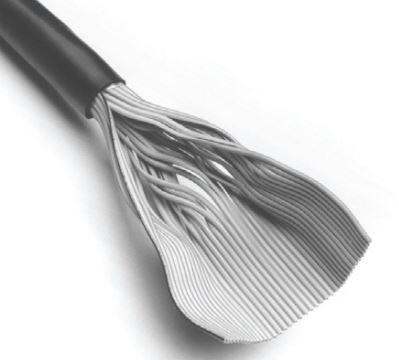 3M-3759/34 Round Flat Cable Polyvinyl Chloride 34Conductors 28AWG 9.4mm 300V Black Roll