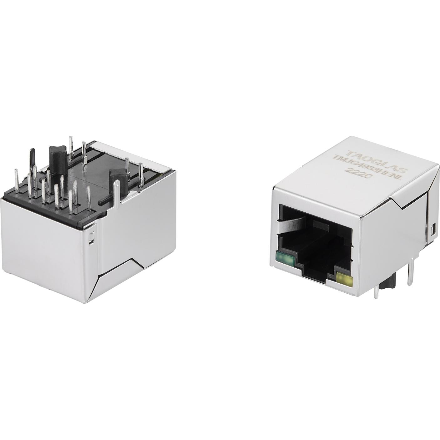 taoglas-TMJG4933HENL | RJ45 Integrated Connectors Steckverbinder, Telefon und Telekommunikation Conn RJ-45 F 8 POS 1.27mm Solder RA Thru-Hole 14 Terminal 1 Port Tray