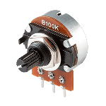 Res Carbon Film POT 10K Ohm 20% 0.5W(1/2W) 1(Elec)/1(Mech)Turns 6mm (24 X 25 X 30mm) Pin Thru-Hole