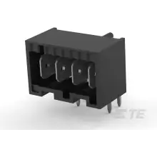 TE Connectivity-521384-4 Steckverbinderleisten und Leiterplattenbuchsen Conn Shrouded Header (4 Sides) HDR 4Power POS 5mm Solder RA Side Entry Thru-Hole Box