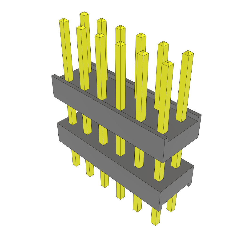 Samtec-ZW-06-09-G-D-338-152 Connector Headers and PCB Receptacles Conn Board Stacker HDR 12 POS 2.54mm Solder ST Top Entry Thru-Hole Bulk