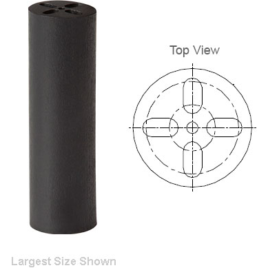 Bivar-ELM 3-320 Lighting Accessories LED Mount, Self Retaining, Vertical, 0.320 in., 5 mm LED, 3 Lead, Round, Extruded PVC, Black