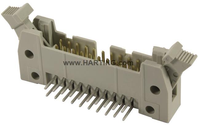 HARTING-09185246913 连接器插头及 PCB 插座 Conn Ejector Header M 24 POS 2.54mm Solder RA Side Entry Thru-Hole