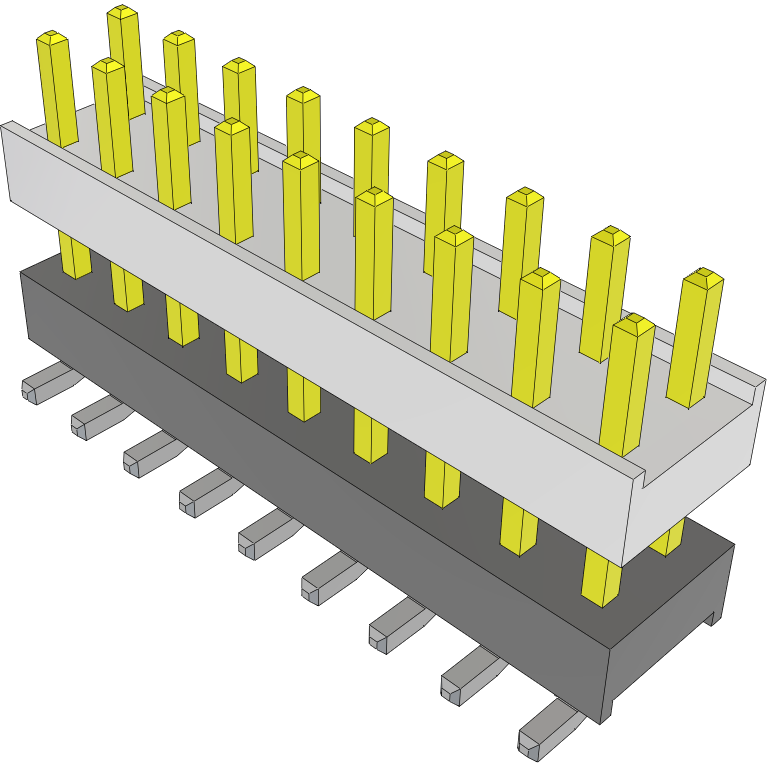 Samtec-HW-09-08-S-D-350-SM-A Piastre connettori e prese PCB Conn Board Stacker HDR 18 POS 2.54mm Solder ST Top Entry SMD Tube