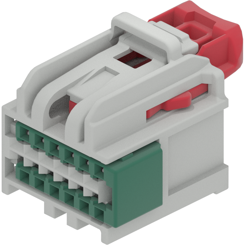 Delphi-35016615 Einzeladersteckverbinder, Gehäuse Conn Housing F 12 POS 2.54mm Crimp ST Cable Mount Light Gray