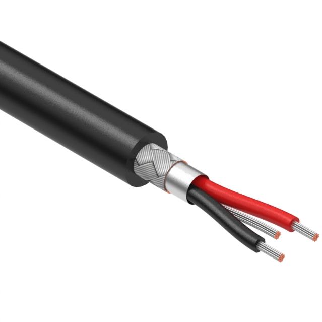 Tensility International-30-01007 Cable Multi-Conductor Multi-Conductor Cable Foil/Braid Polyvinyl Chloride 2Conductors 24AWG 5mm 300V Black Polyvinyl Chloride