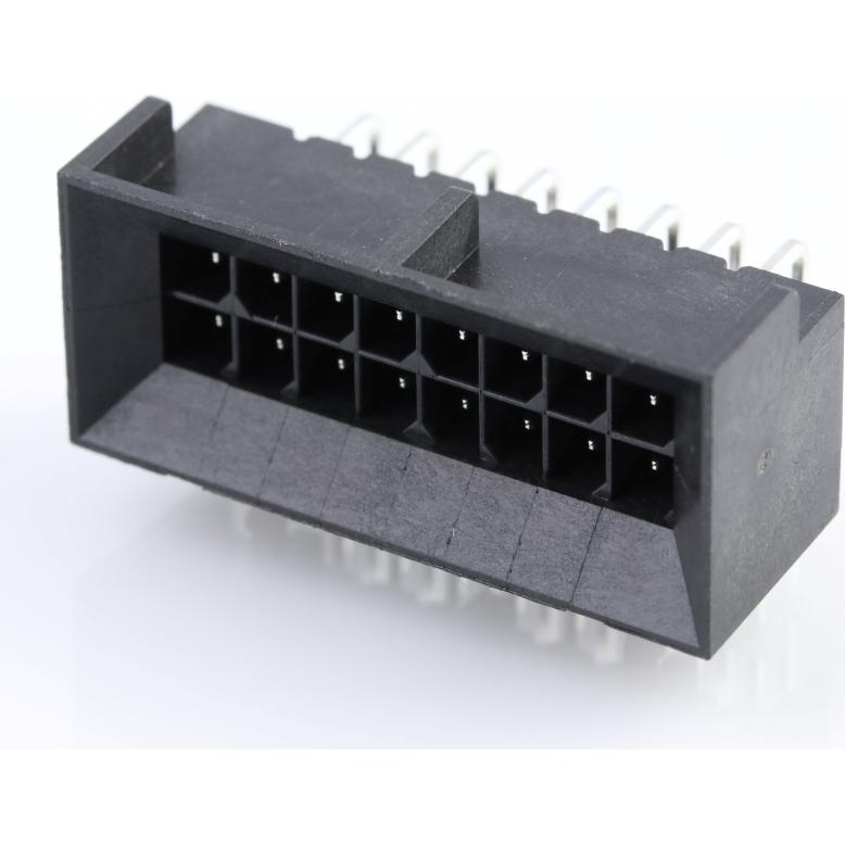 Molex-444281603 Cabezales del conector y receptáculos PCB Conn Wire to Board HDR 16 POS 3mm Solder RA Side Entry Thru-Hole Micro-Fit BMI Tray