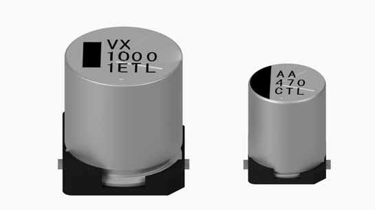 Rubycon-35TLV2200M16X21.5 Capacitor de aluminio Cap Aluminum Lytic 2200uF 35V 20% (16 X 21.5mm) SMD 2.33A 5000h 105°C T/R Automotive AEC-Q200