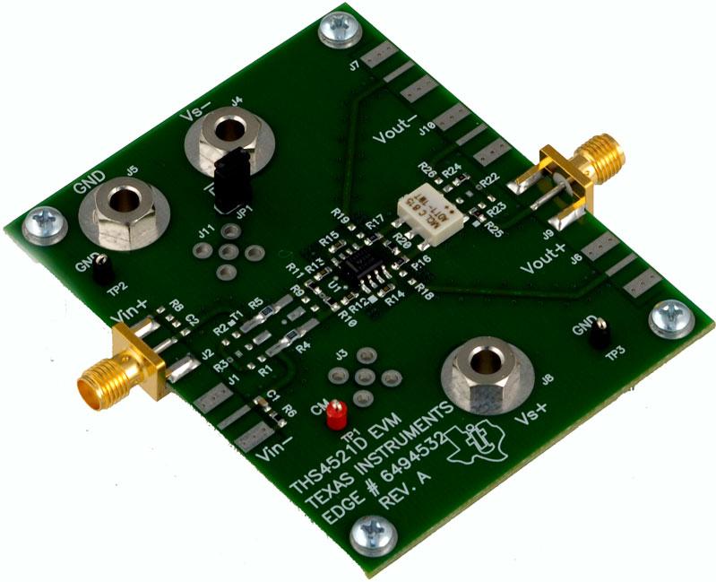 Texas Instruments-THS4521EVM Amplifier IC Development Boards and Kits THS4521 OP Amp Evaluation Board