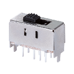 Switch Slide ON ON ON DP3T Raised Slide 0.3A 50VDC 10000Cycles PC Pins Thru-Hole
