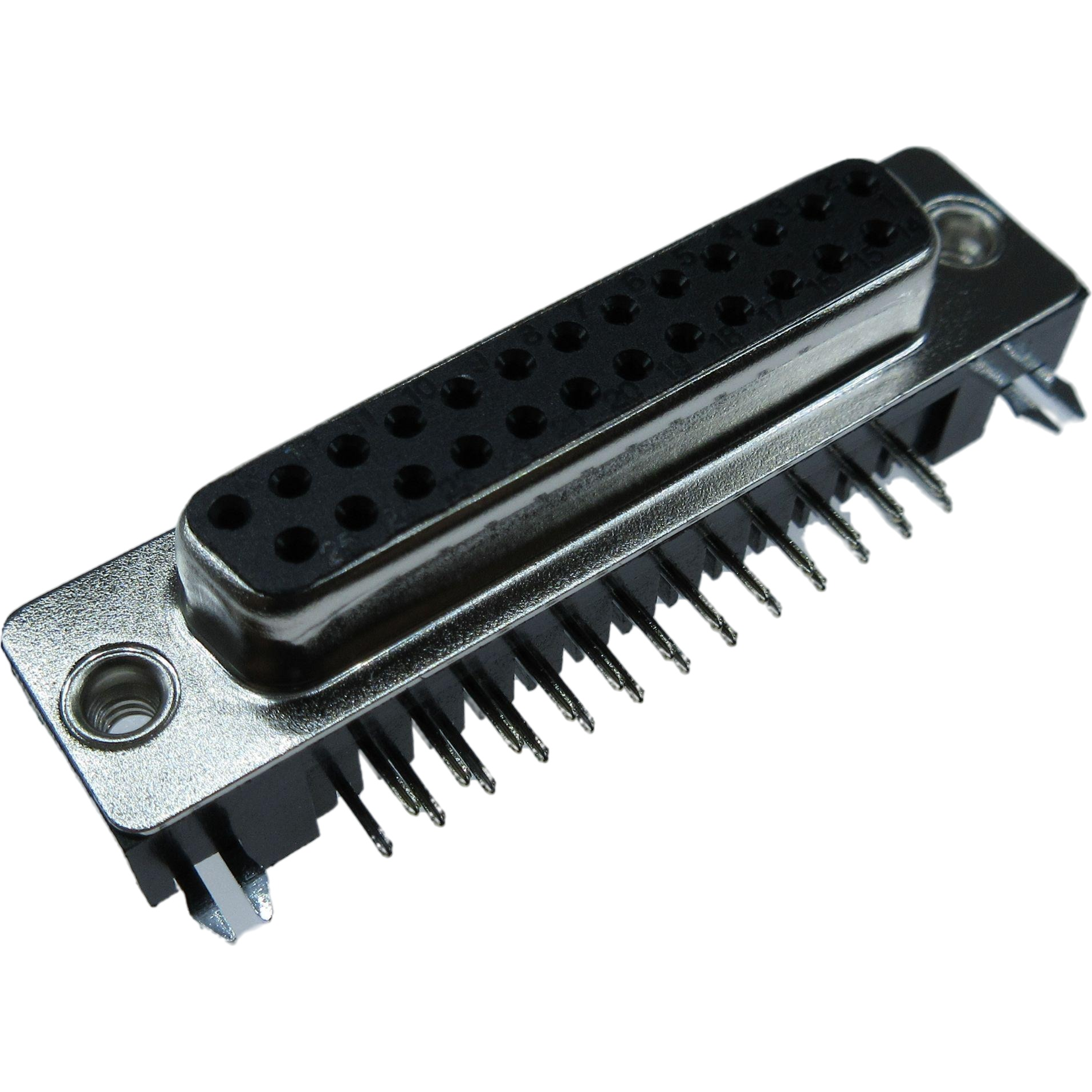 ADAM TECH-DE09-SN-24 Steckverbinder, D-Sub Conn D-Sub SKT 9 POS 1.38mm Solder RA Thru-Hole 9 Terminal 1 Port Tray
