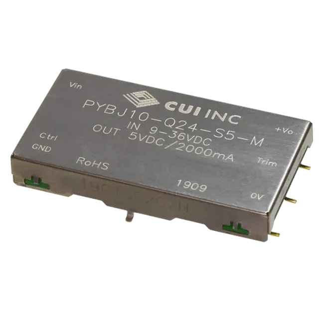 CUI Inc-PYBJ10-Q24-S15-M DC to DC Converter and Switching Regulator Module Module DC-DC 24VIN 1-OUT 15V 0.667A 10W 6-Pin SMD Module Tray