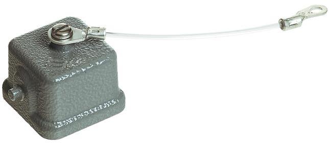 HARTING-09200035426 Steckverbinderzubehör Connector Accessories Cover Straight Zinc Die Cast Gray