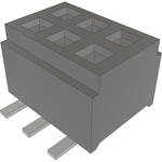 Conn Micro Socket Strip SKT 6 POS 1mm Solder ST Top Entry SMD T/R