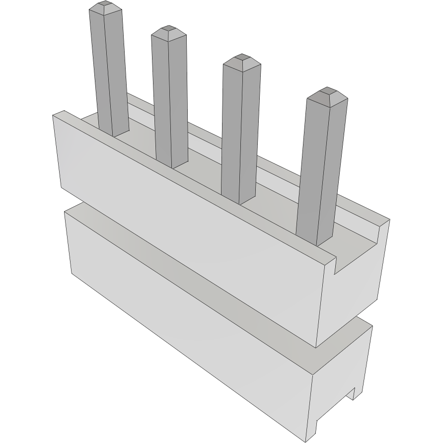 Samtec-HW-04-07-T-S-236-060 Steckverbinderleisten und Leiterplattenbuchsen Conn Board Stacker HDR 4 POS 2.54mm Solder ST Top Entry Thru-Hole Bulk