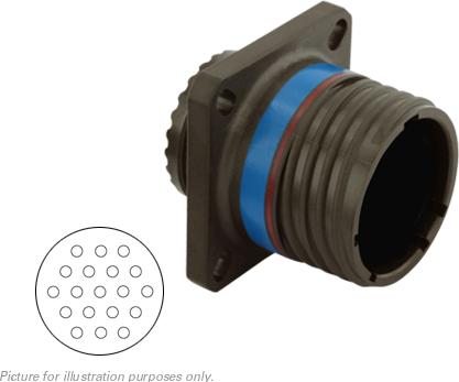 SOURIAU-D38999/20JJ19PE-LC Steckverbinder, rund Conn Circular PIN 19 POS Crimp ST Flange Mount 19 Terminal 1 Port