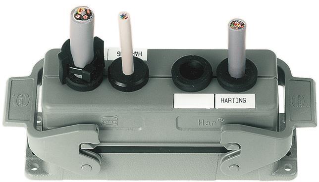 HARTING-09300240408 Schrumpfbalgenadapter Panel Feed Through Housing 180° 24B Shell Size Polycarbonate Double Lock Han®