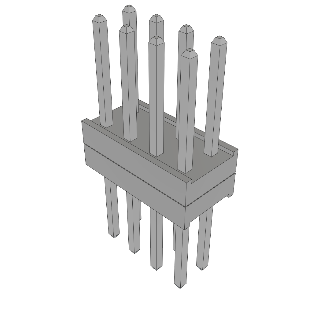 Samtec-TW-04-05-T-D-120-235 Steckverbinderleisten und Leiterplattenbuchsen Conn Board Stacker HDR 8 POS 2mm Solder ST Top Entry Thru-Hole Bulk