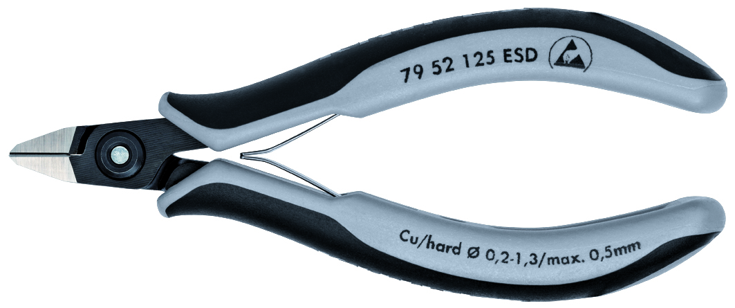 KNIPEX TOOLS LP-79 52 125 ESD Pliers Cutting Plier, Precision Electronics Diagonal Cutter-ESD-Comfort Grip