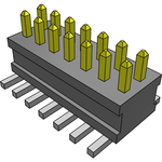 Conn Unshrouded Header HDR 14 POS 1.27mm Solder ST Top Entry SMD TIGER CLAW™ Tube
