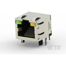 TE Connectivity-2-406549-8 Connector Telephone and Telecom Conn RJ-45 F 8 POS 1.02mm Solder RA Thru-Hole 12 Terminal 1 Port Cat 5 Tray