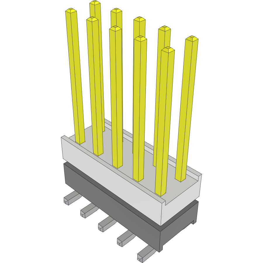 Samtec-HW-05-10-S-D-275-SM-A Steckverbinderleisten und Leiterplattenbuchsen Conn Board Stacker HDR 10 POS 2.54mm Solder ST Top Entry SMD Tube