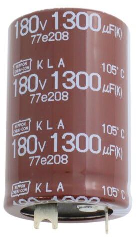 CHEMI-CON-EKLA181LIN172KR54M Capacitor Aluminum Electrolytic Cap Aluminum Lytic 1700uF 180V 10% (30 X 54mm) Solder Lug 5.35A 3000h 105°C Box